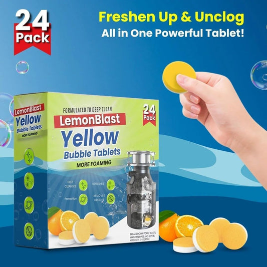 LemonBlast Drain Cleaner Tablets™ Odor & Clog Remover (24 Pack)