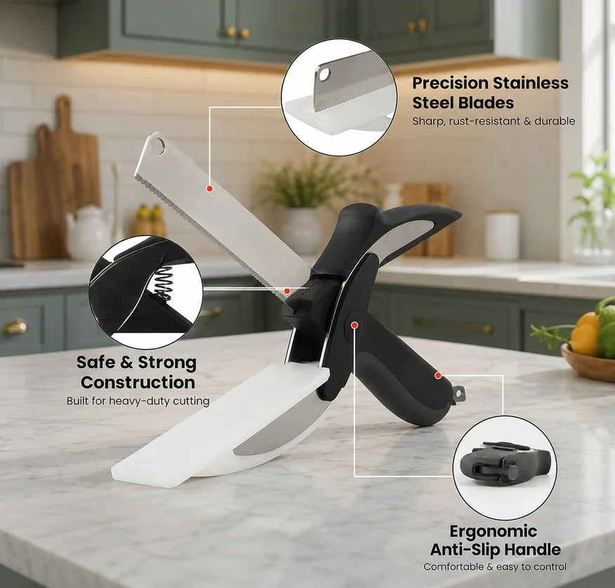 QuickCut Pro™ 2-in-1 Kitchen Knife & Cutting Board