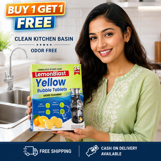 LemonBlast - Foaming Drain Cleaning Tablets for Sink Pipes & Disposal (24 Tablets)
