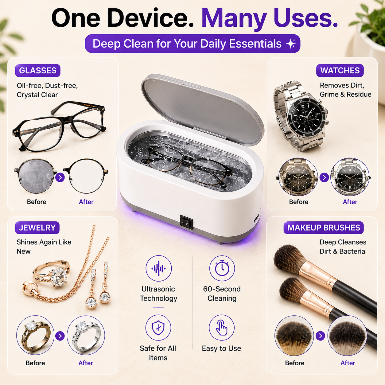CrystalClean Pro™ 360° Ultrasonic Cleaner