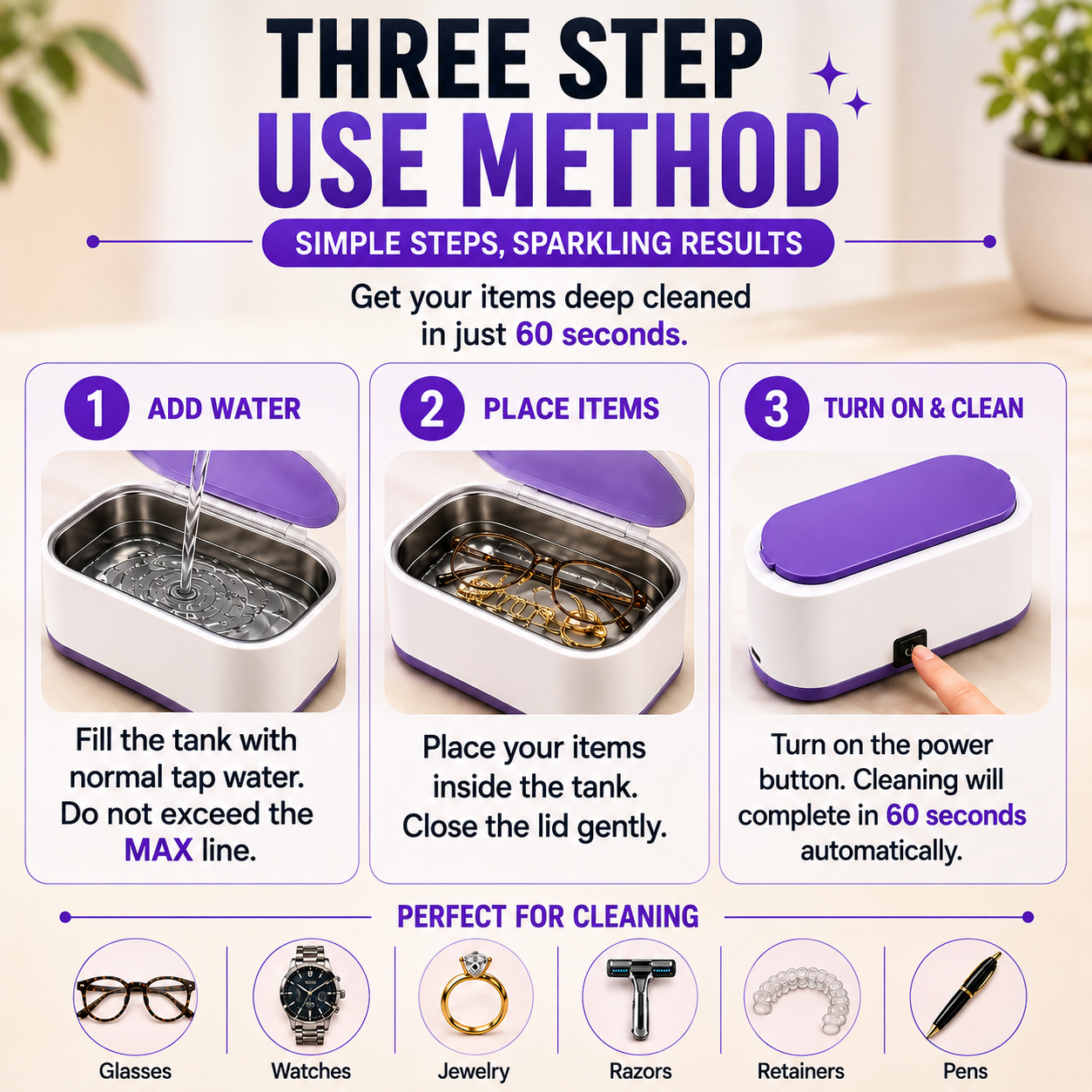 CrystalClean Pro™ 360° Ultrasonic Cleaner